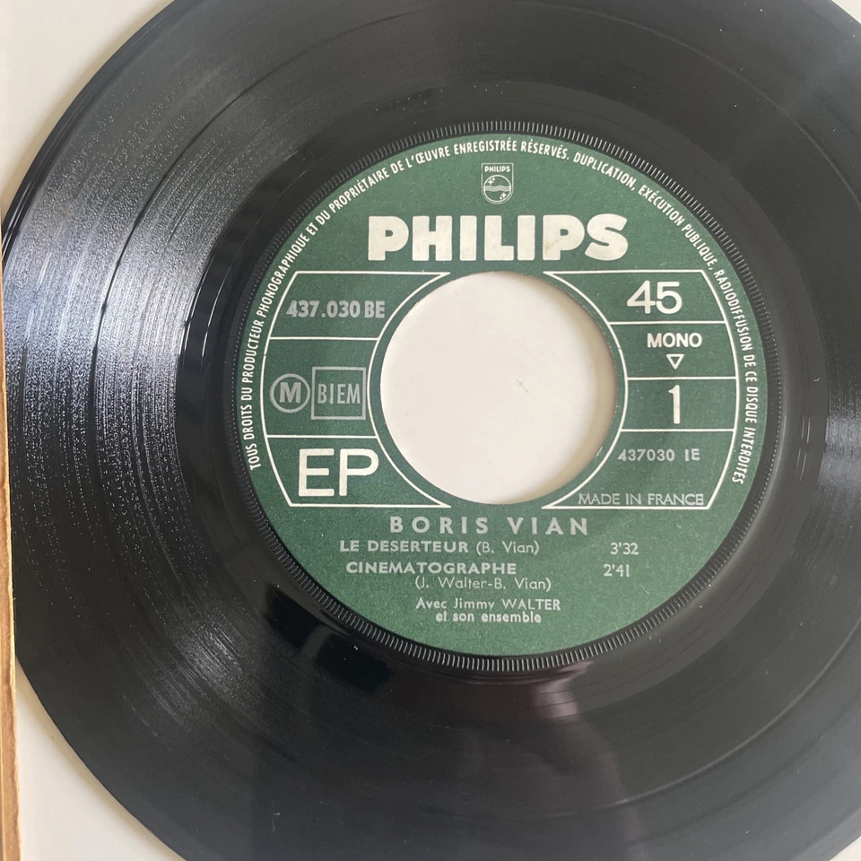 French EP Boris Vian – Le Déserteur - PHILIPS 437030 - 1965 - Photo 2/3