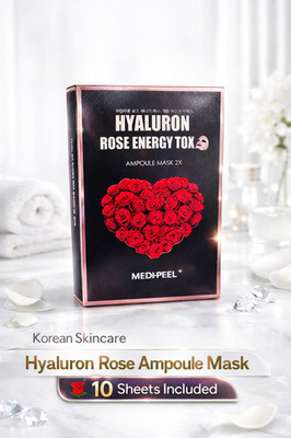 MEDI-PEEL Hyaluron Rose Energy Tox Ampoule Mask Sheet 10pcs Korean Skin Care