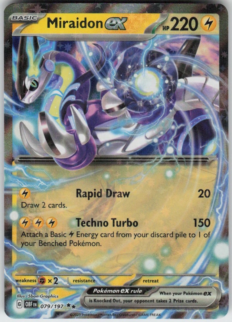 Miraidon ex 079/197 Double Rare Obsidian Flames Near Mint