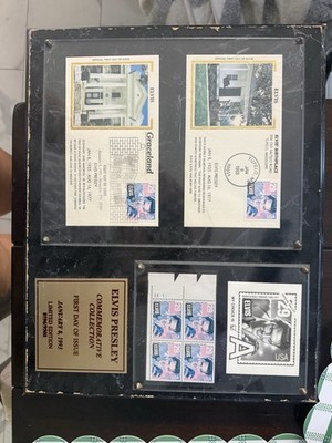 Elvis Presley Commemorative Stamp Display Plaque 1993 First Day Issue COA