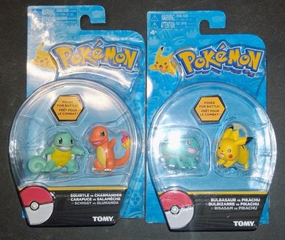 Pokémon Battle Pose Action Figures Squirtle Charmander Bulbasaur Pikachu VS Tomy