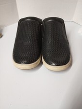 Earth Origins Emilia Black Perforated Leather Slip-on Mules Size 9.5