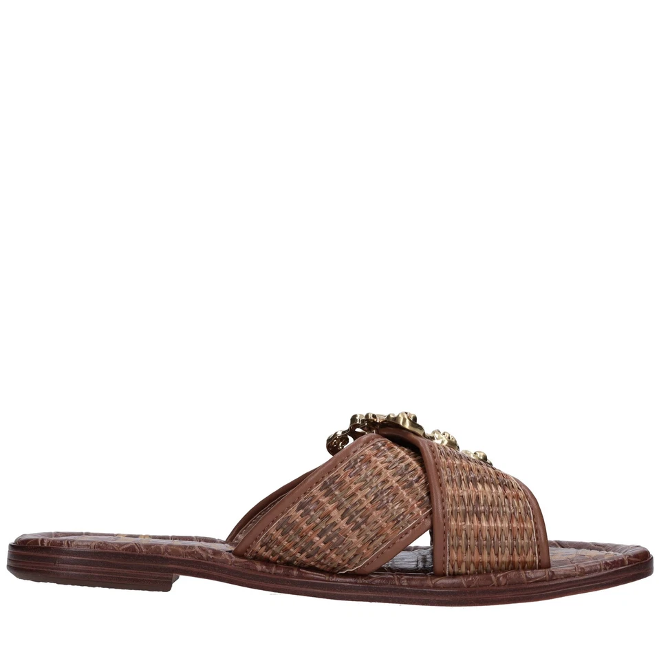 GRACYN CUOIO WEAVE Mules e sabot SAM EDELMAN Donna Marrone Amu01_same - Imagen 3 de 4
