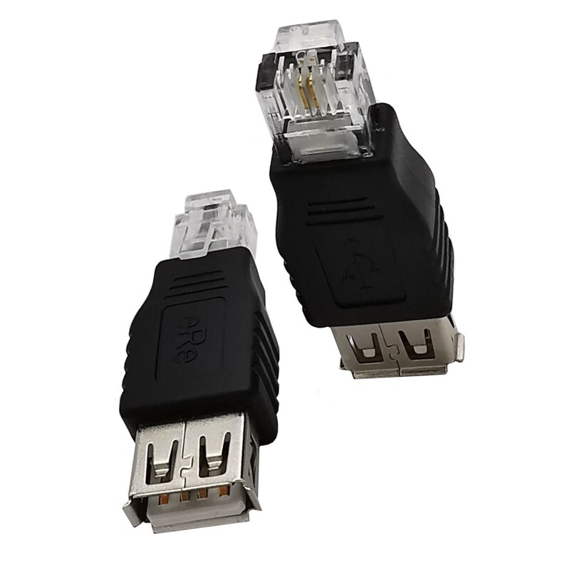USB A Female to RJ11 6P2C Male Adapter Connector Router