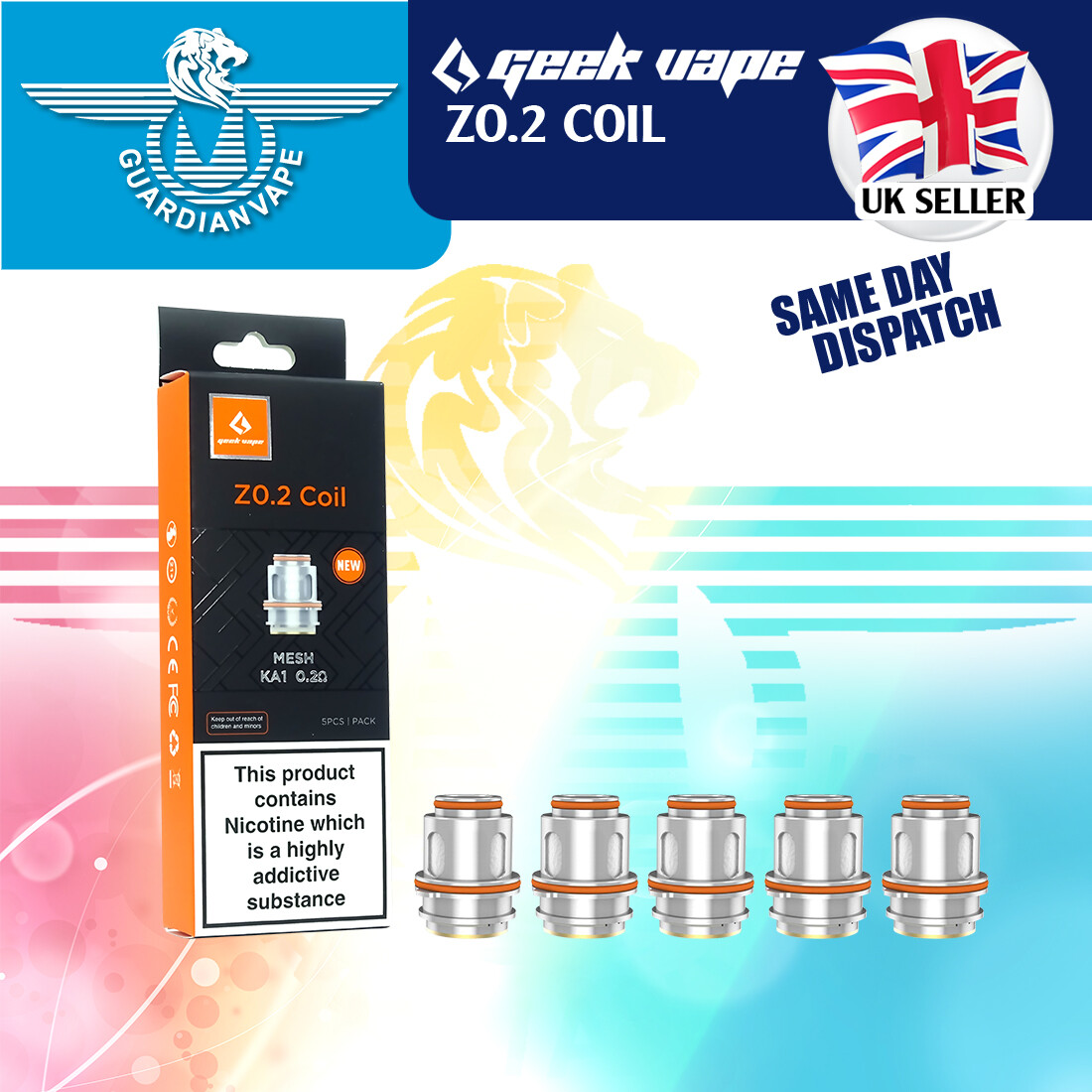 GEEKVAPE ZEUS Aegis Kit COILS, Mesh Z1 0.4Ω & Z2 0.2Ω KA1 Replacement
