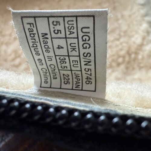 Ugg Australia Black Leather & Suede Smithfield Tall Boot-Women's Size 5.5 EUC - Picture 15 of 17