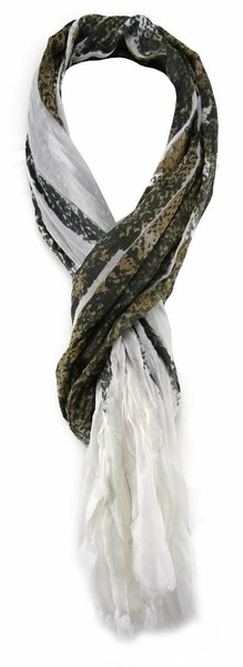Tigertie Schal In Braun Schwarz Weiss Grau Gemustert - Gr. 180 X 50 Cm-image