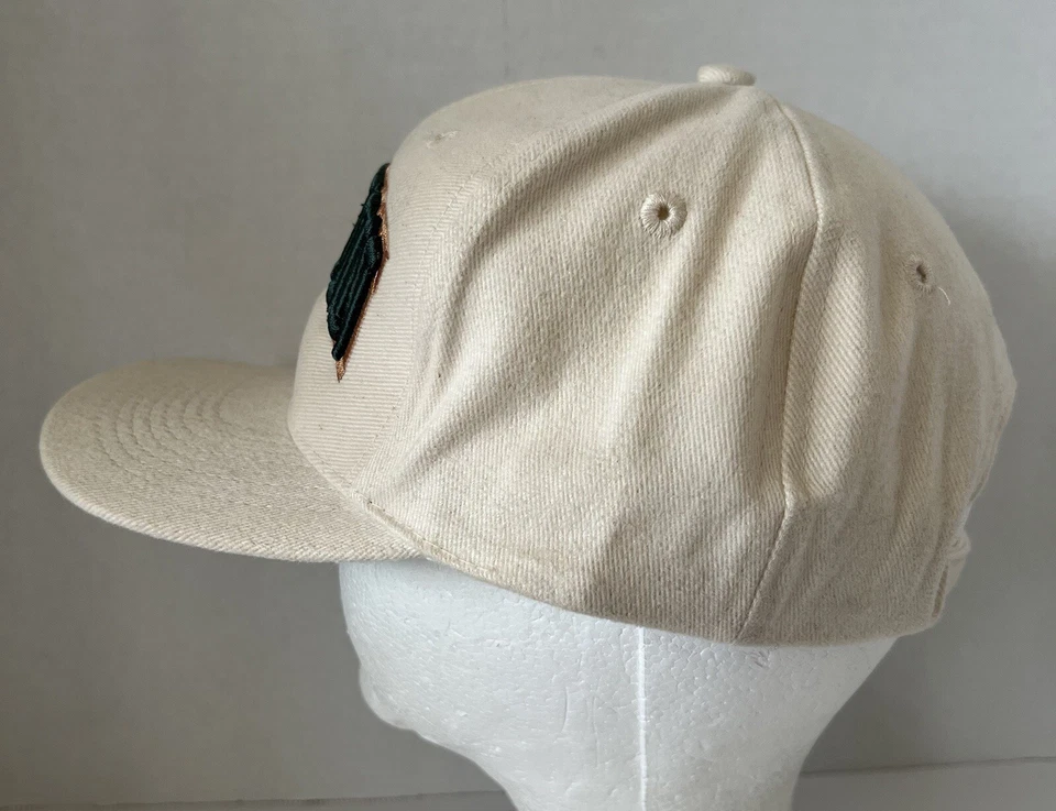Lexington Kentucky VTG Hat Cream Green 3D Block Spellout Strap Back 1990s - Image 3 of 4
