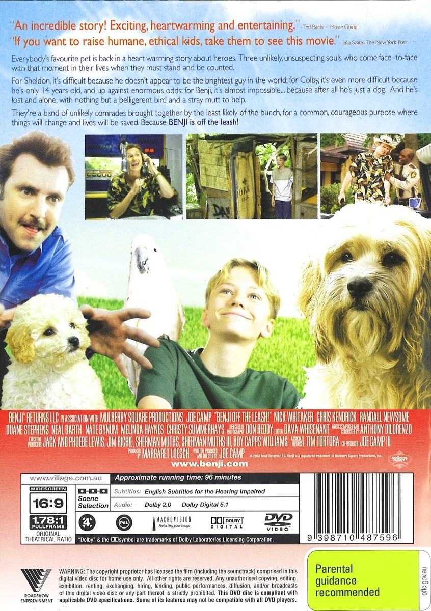 631A NEW SEALED JOE CAMP'S BENJI OFF THE LEASH! DVD Region