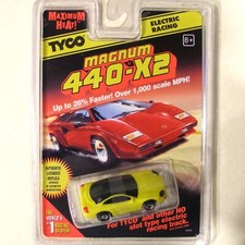 1996 TYCO 440-X2 DODGE STEALTH COUPE HO Slot Car Wide Quick 9141 Carded Yellow