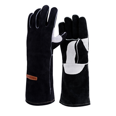 Leather Forge MIG Welding Gloves, Heat Fire Resistant Welders Gloves, 14 