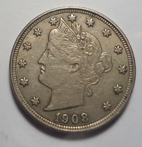Choice XF+/AU 1908 Liberty head V nickel 5C nickle COMBINE SHIPPING!