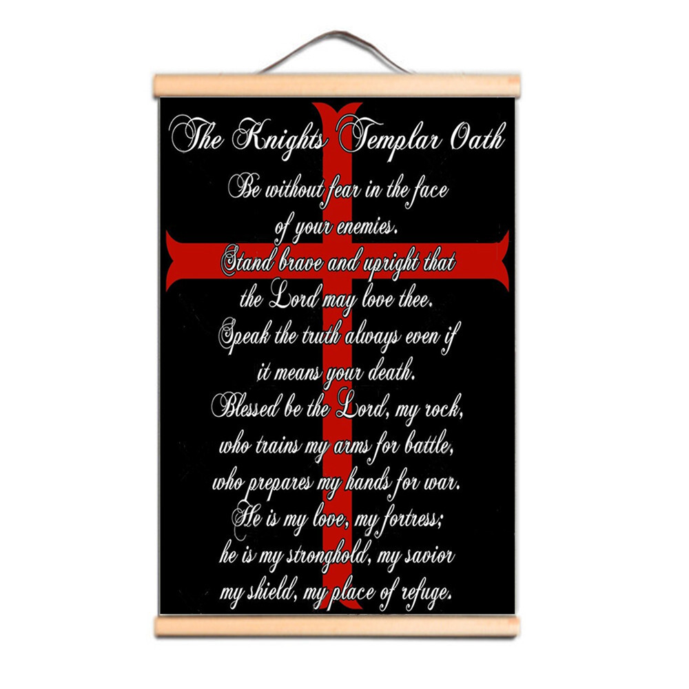 Crusader Warrior Art Poster Knights Templar Mural Home Decor Scroll Painting A1-image