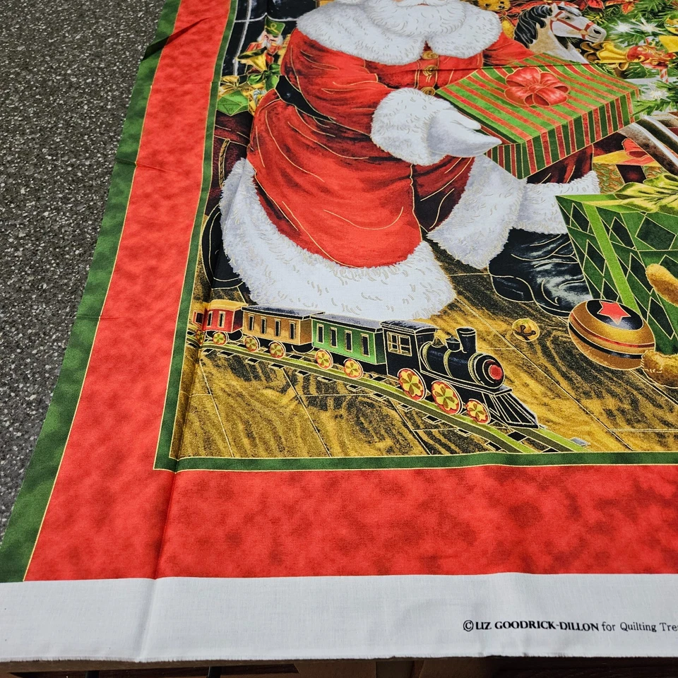 Best Time of the Year Panel 35x42 Liz Goodrick Dillon QT Santa Christmas Tree - Image 4 of 4