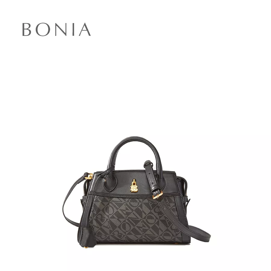 Bonia Nero Monogram Satchel S Women s Bag with Adjustable Strap 860371 202 08