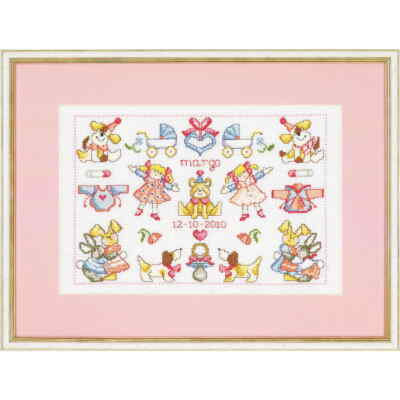 Permin Kreuzstich Stickpackung ''Sampler Margo'', Zählmuster, 38x28cm, 39-3137