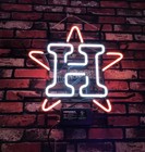 18"x18" Houston Astros Star Neon Light Sign Custom Garage Room Decor Lamp
