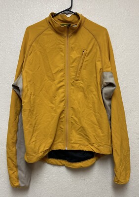 IBEX Men s CLIMAWOOL Full Zip Merino Jacket Yellow/Gray Sz L Read Description
