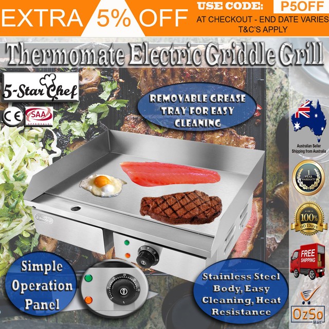 Commercial Electric Griddle Bbq Grill Plate Hot Stainless Steel