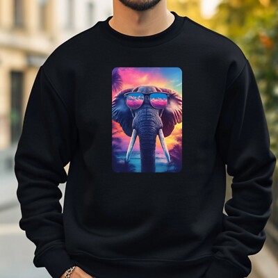 Elephant With Glasses Sweatshirt Cosy And Perfect For Any Occasion Sbis4XL