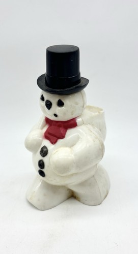 Vintage Frosty Snowman Candy Container Rosbro Christmas 1950s Top Hat NO PIPE
