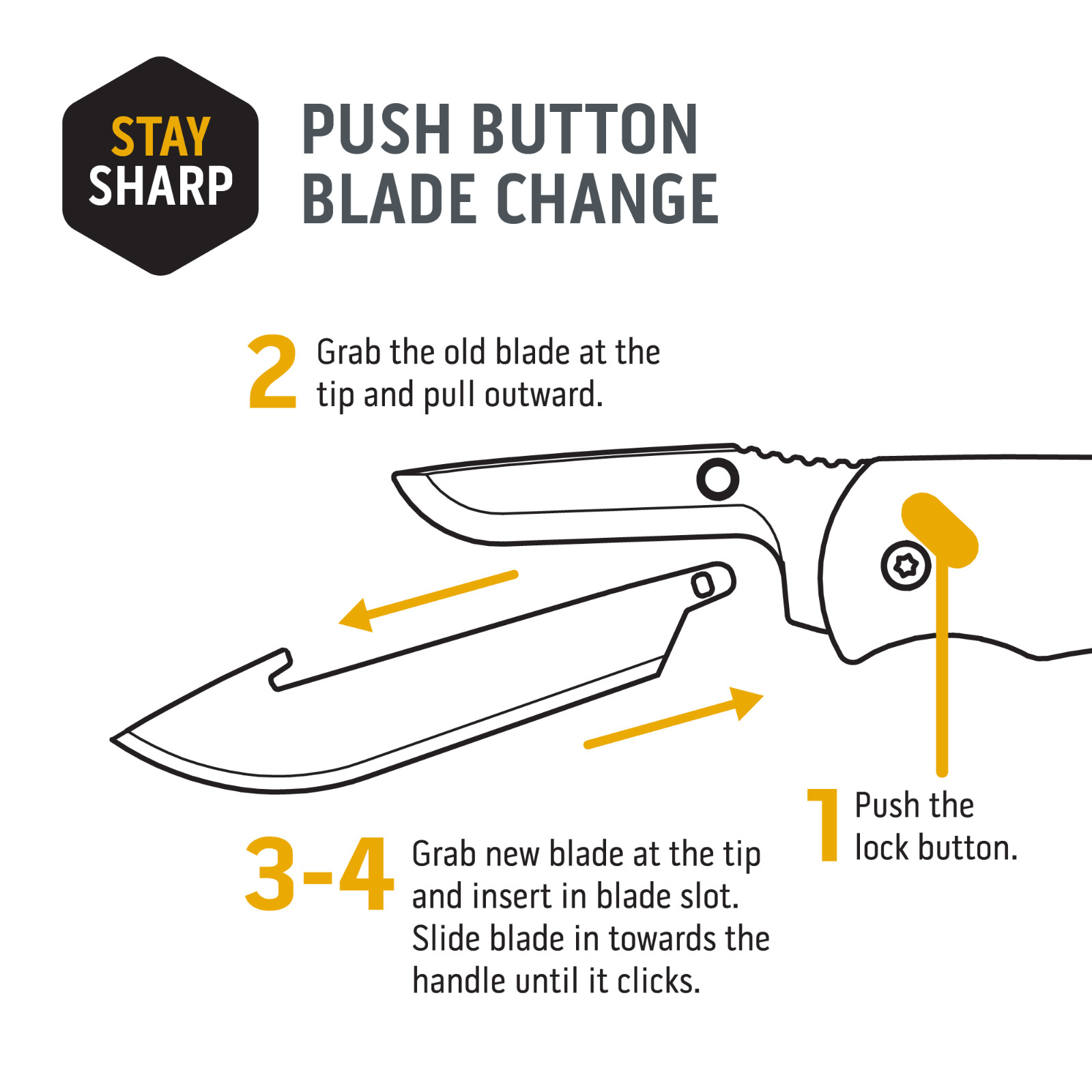 Outdoor Edge 3.0" Drop Point Blade Dispenser 12 Replacement Blades for 3" Knives