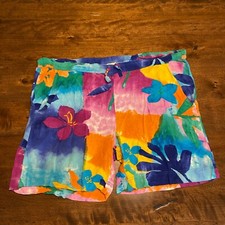 Vintage Jams World Shorts Mens 38 W Drawstring Funky Colorful Geometric Shorts