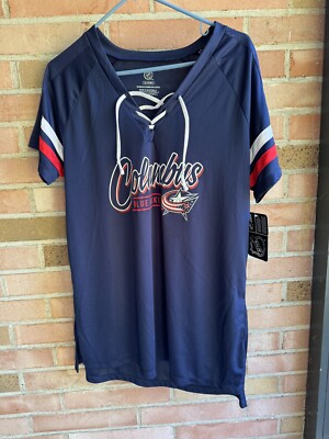 NHL LICENSED COLUMBUS BLUE JACKETS HOCKEY SHIRT WOMENS SIZE XL