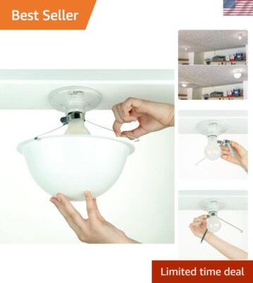 Contemporary Ceiling Light Covers - Easy Clip-On, 2-Pack for Exposed Bulbs