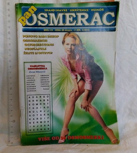 NICOLE KIDMAN Crossword puzzle enigma Word search Humor Magazine SERBIA papers