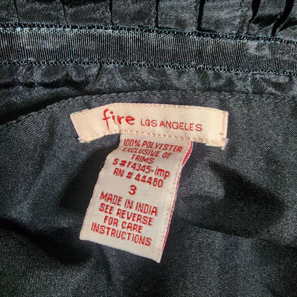 Fire Los Angeles Dress Juniors Size 3 Solid All Black Sleeveless Side Zip - Image 2 of 4