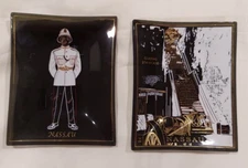 Vintage Nassau Black Glass Souvenir Candy Dishes. Set of 2