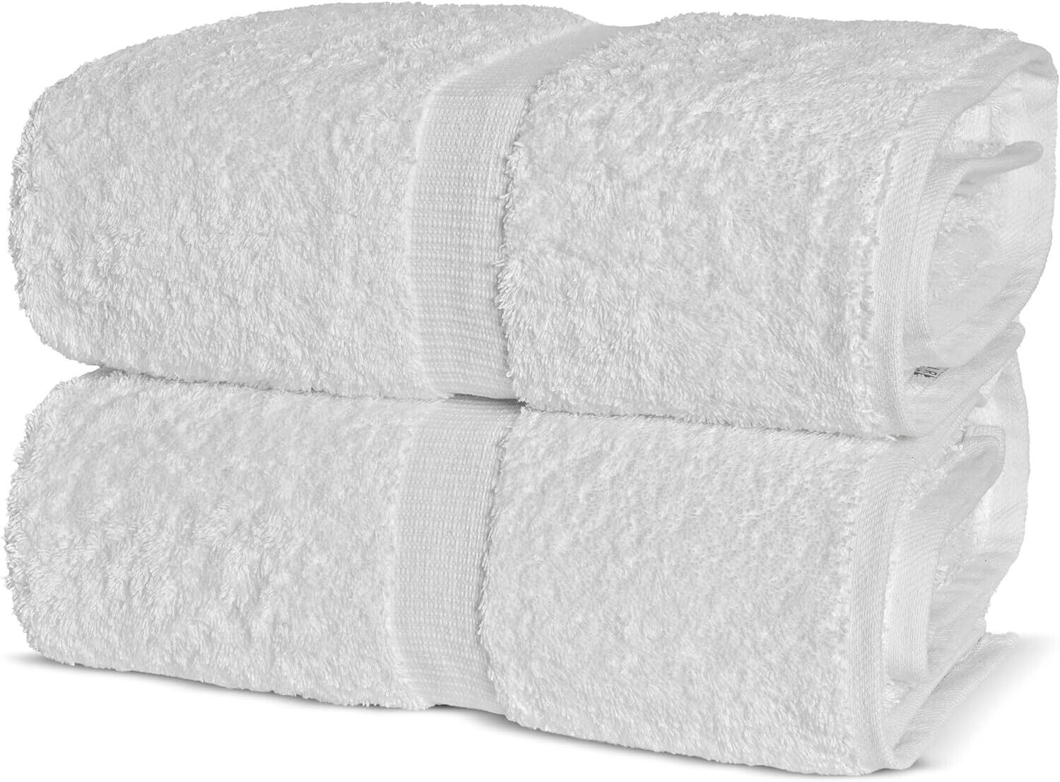 Chakir Turkish Linens, 100% Cotton Premium Quality Turkish Bath Sheets  (35''x70'' Large Bath Sheet Towels - White)