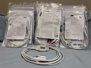 10-Drager ECG Canle ,3Lead ,Dual ,Pin ,AHA ,1 m