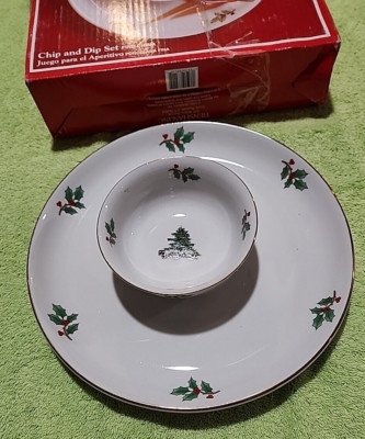 Holiday Hostess Christmas Tree and Holly Chip & Dip Set HH420 | eBay