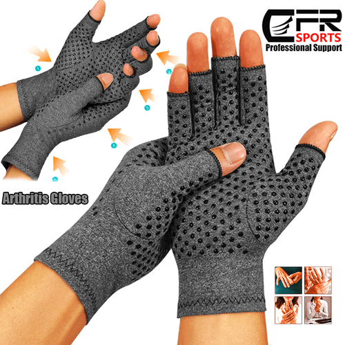 CFR Arthritis Compression Gloves Hand Half Finger Support Joint Pain Relief Golf - Picture 11 of 12