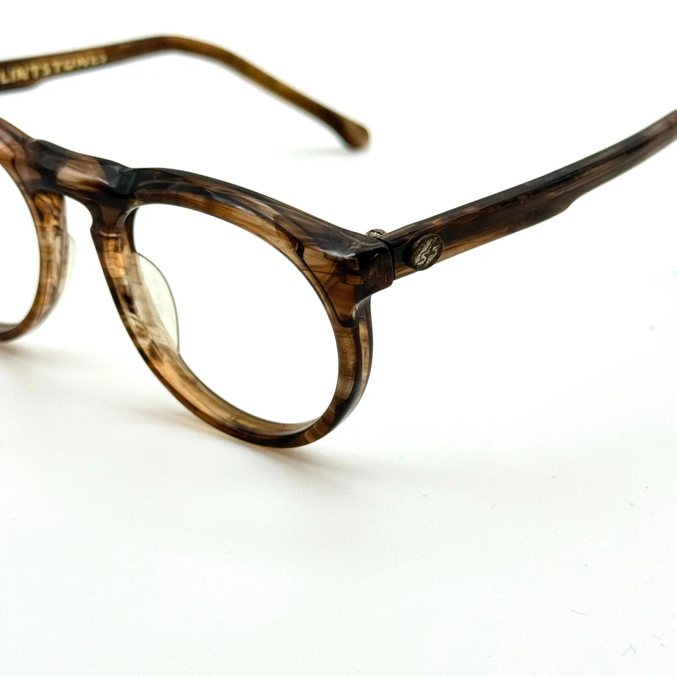 Vintage 80s FLINTSTONES Childrens Eyeglasses Frames Clear "SLAB" Brown Glasses - Image 2 of 4