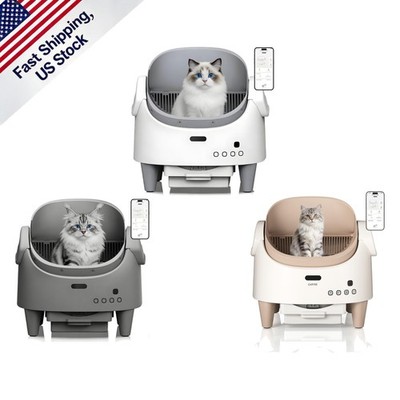 Smart Self Cleaning Automatic Cat Litter Box Open Top Large Cats App Cat Litter