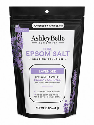 Ashley Belle Lavender Pure Epsom Salt Soothing Solution 16oz Essential Oil Bath