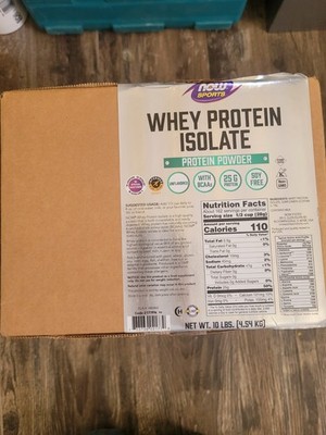 NOW FOODS Whey Protein Isolate Unflavored Powder 10 lbs.