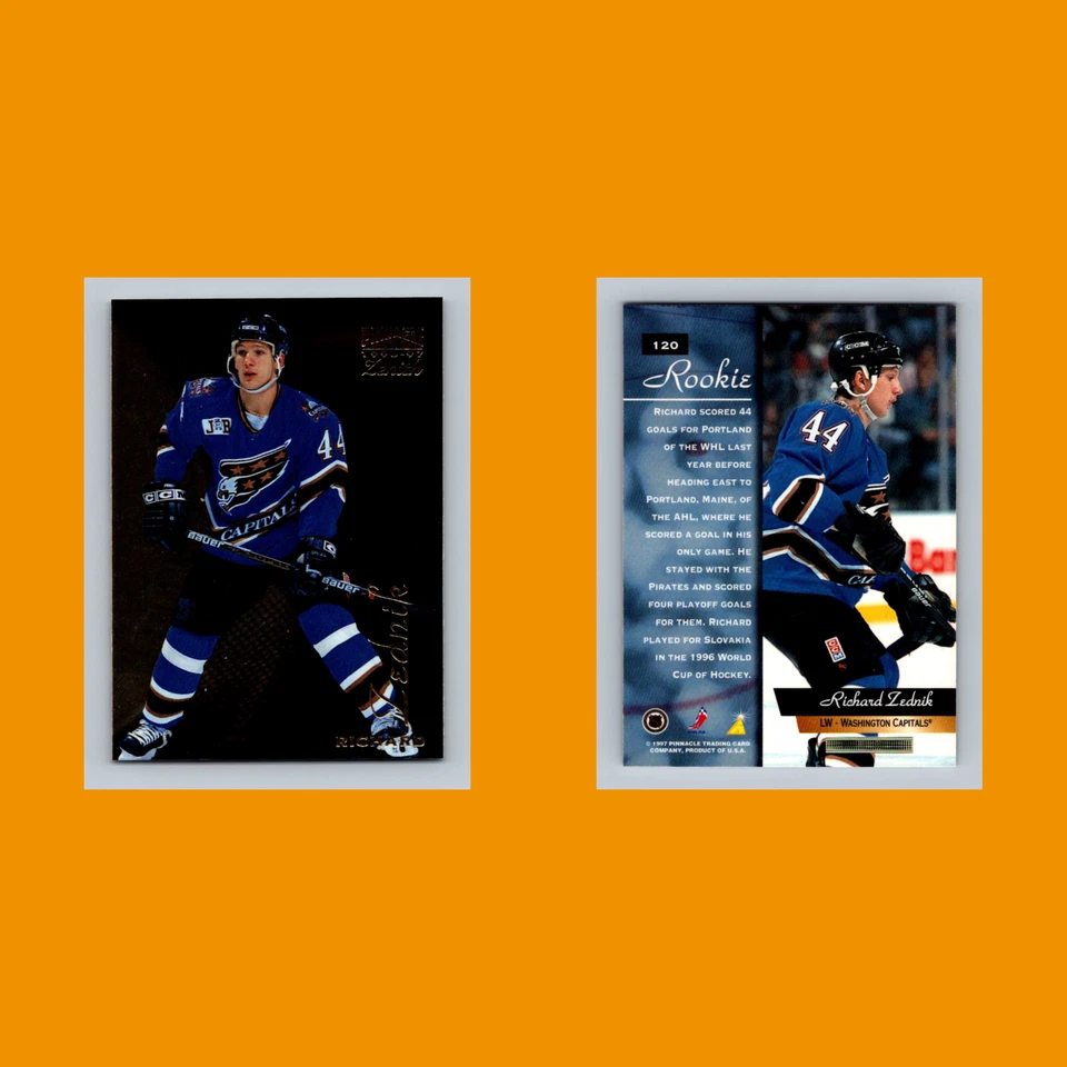 Richard Zednik Rookie #120 1996 Zenith Washington Capitals Hockey Card NHL NM - Image 3 of 3