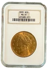 1899 & 1904 $20 Liberty Gold Double Eagle NGC MS61 Pre-1933 2 Coin Lot