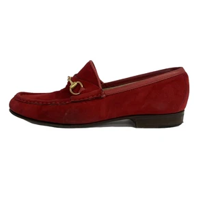 Auth GUCCI Chaussures femme en daim rouge