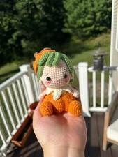 Crochet pumpkin doll, 4.7" Amigurumi Doll, Handmade Halloween gift,