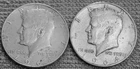 1- 1964 P and D Kennedy half dollar coins
