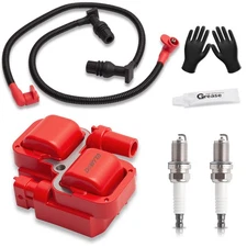 Ignition Coil and Spark Plug w/Wire Cap Compatible with 2011-2017 Polaris Ran...