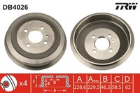 2X Bremstrommel TRW DB4026 FüR E36 BMW E30 3Er 316 Ecotronic Baur 318 320 324