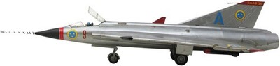 J-35 Draken Supersonic Fighter Jet with Firing Missiles 1/48 Scale Model Kit [Ne