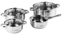 7 Teilig Edelstahl Induktion Topfset Topf TöPfe Kochtopf Glasdeckel Kochtopfset