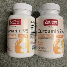 2X Jarrow Formulas 500mg CURCUMIN 95 Turmeric Extract  60 caps Ea- Exp 06/27